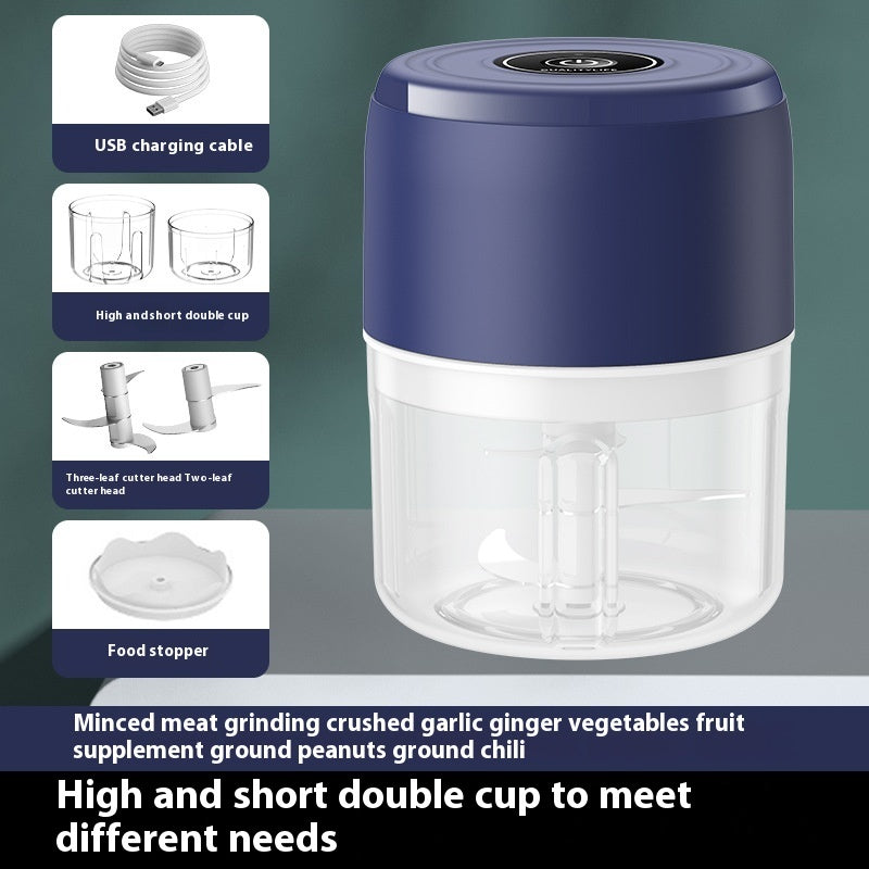 Kanevo Mini Electric Garlic Chopper with dual-size cups