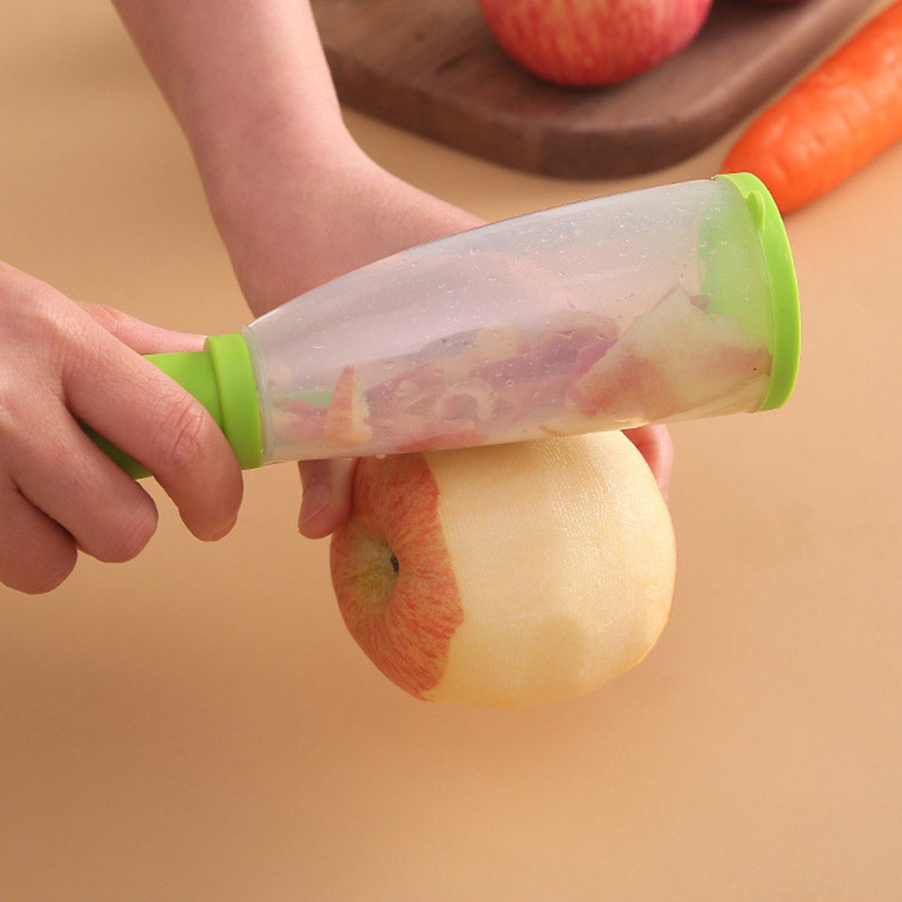 Kanevo Kitchen vegetable peeler used to peel an apple and potato